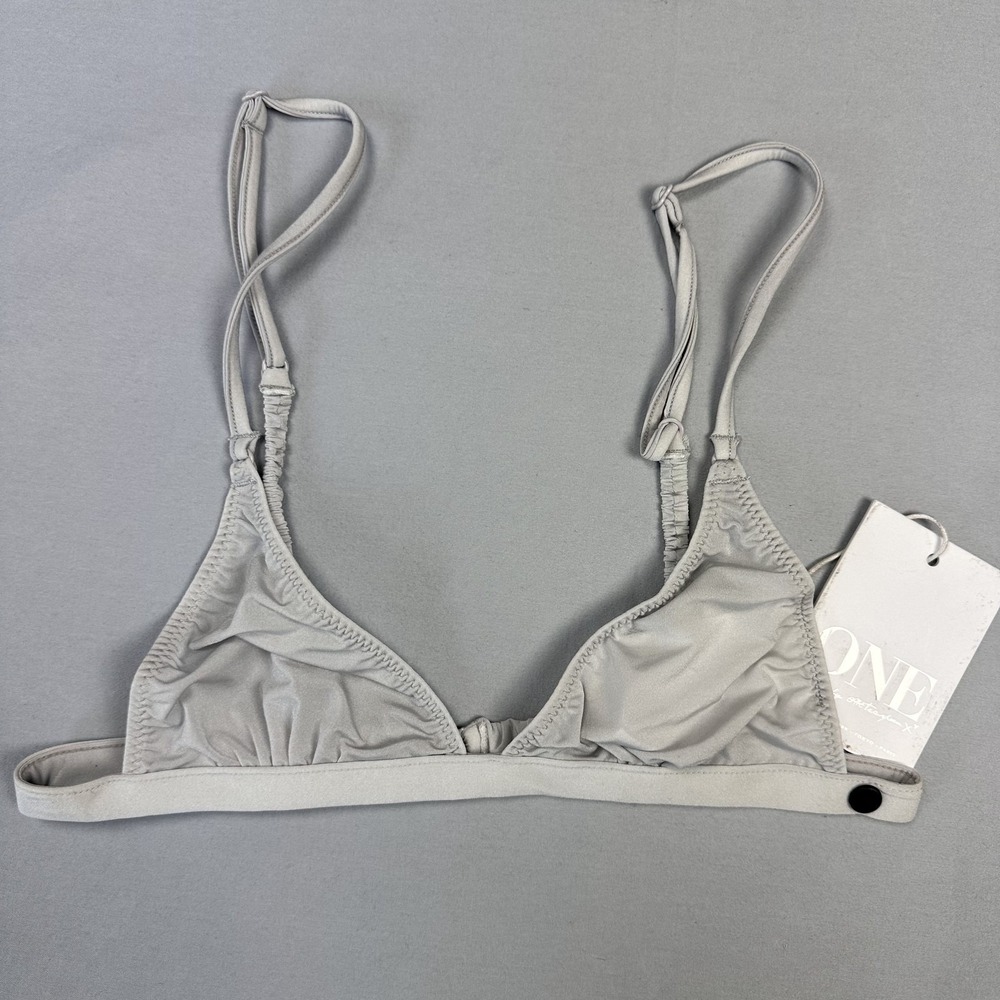One Teaspoon Obsession Sheer Bralette Womens‎ XXS Grey Triangle Bikini Top New